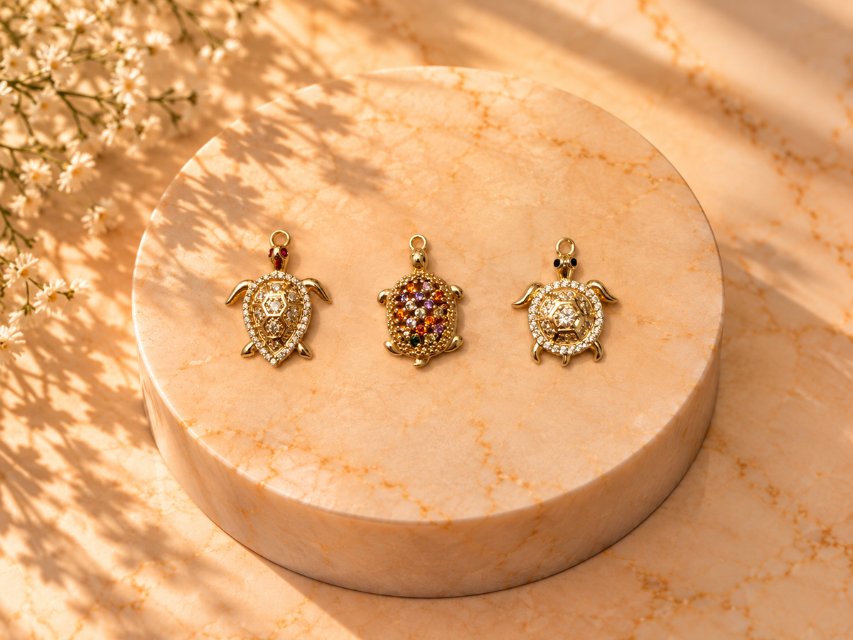 Pave Sea Turtle Charm Collection